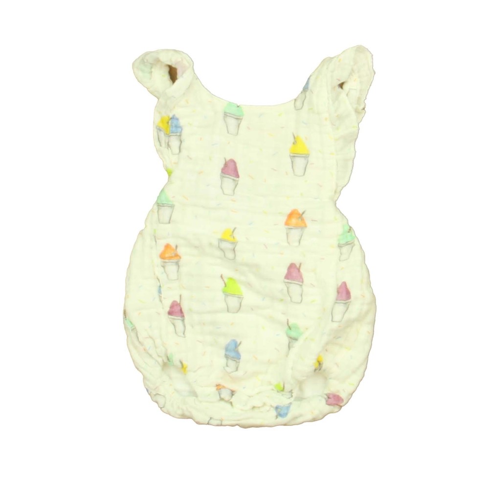 Nola Tawk Unisex White Ice Cream Romper size: 3-6 Months